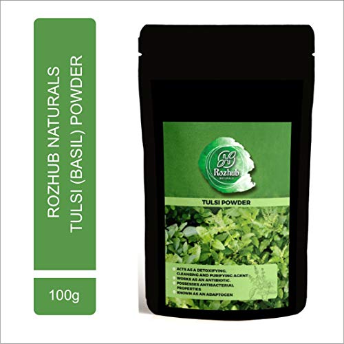 Rozhub Naturals Tulsi Powder For Pimple Free Clear Skin, Silky Hair, 100 Gm