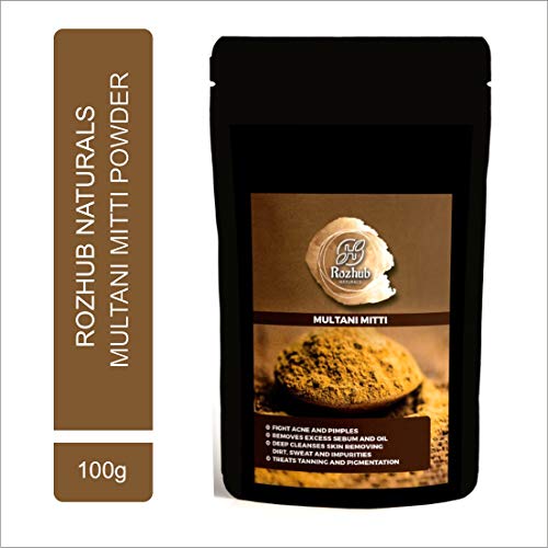 Rozhub Naturals Multani Mitti Powder For Pimple Free Clear Skin, Silky Hair, 100 Gm