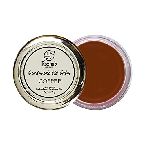 Rozhub Naturals Handmade Vegan Lip Balm for Dry, Chapped lips, Paraben & Sulphate Free - 8g (Coffee)