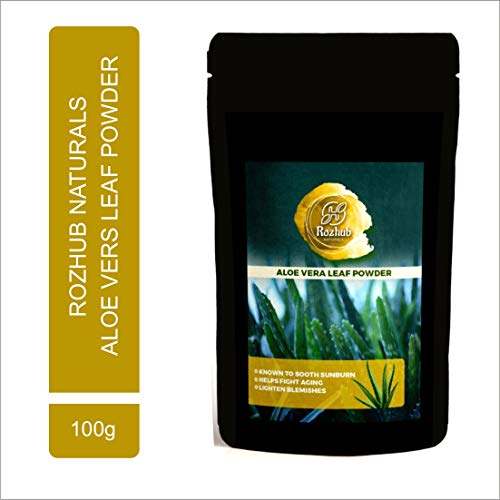 Rozhub Naturals Aloe Vera Leaf Powder For Pimple Free Clear Skin, Silky Hair, 100 Gm