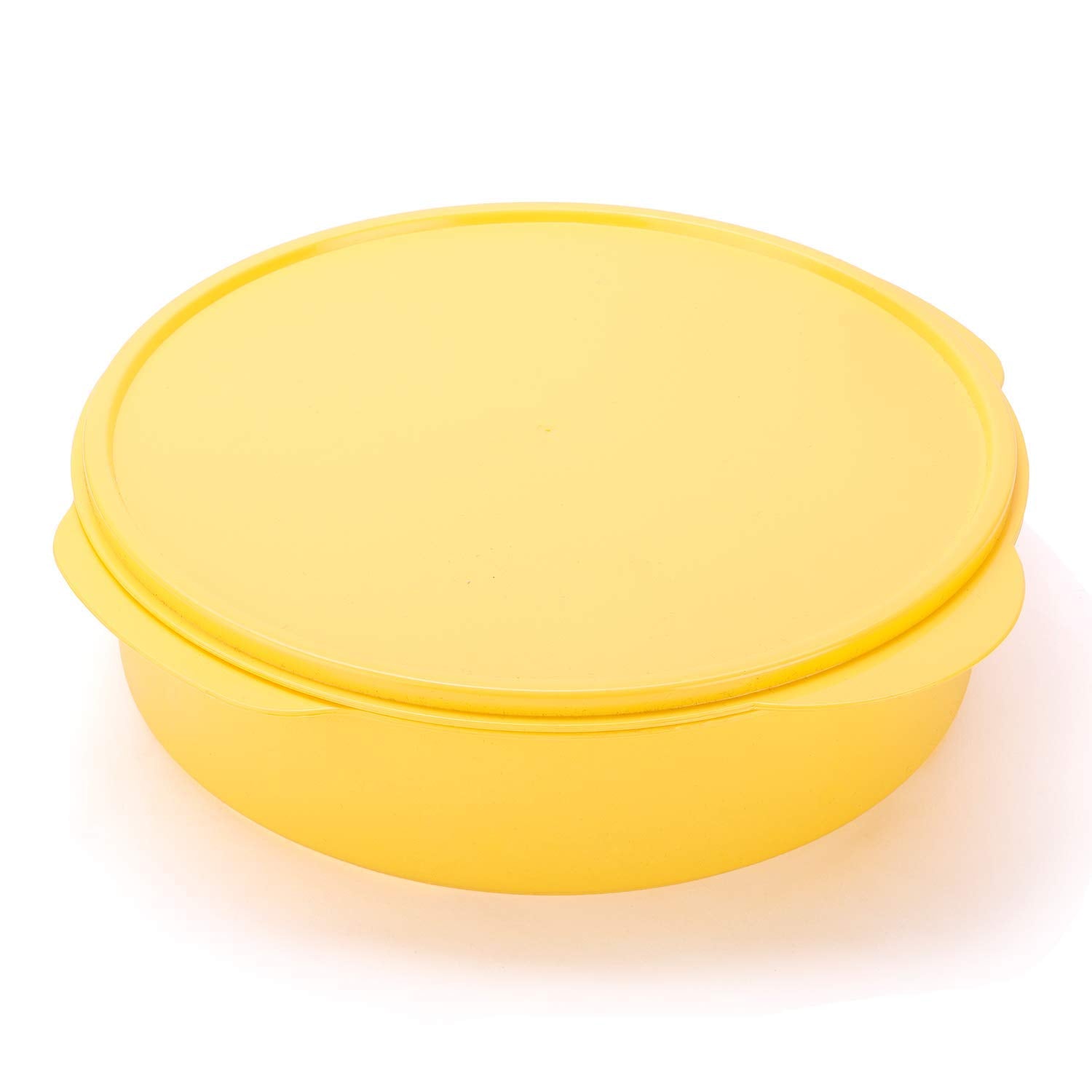oliveware with Device Plastic Masala Box with Spoon - 700 microliters, 7 Containers with Spoon, Yellow