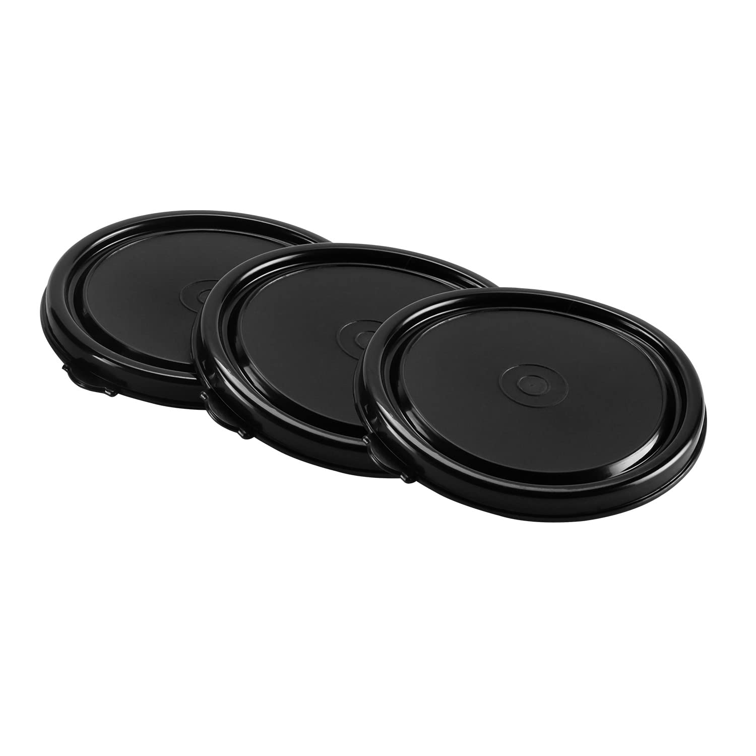 Oliveware Air Tight Lids for Benny Container | Set of 3 | Spill Proof | Leak Proof | For 290ml, 450ml, 600ml | Dishwasher & Freezer Safe (Black)