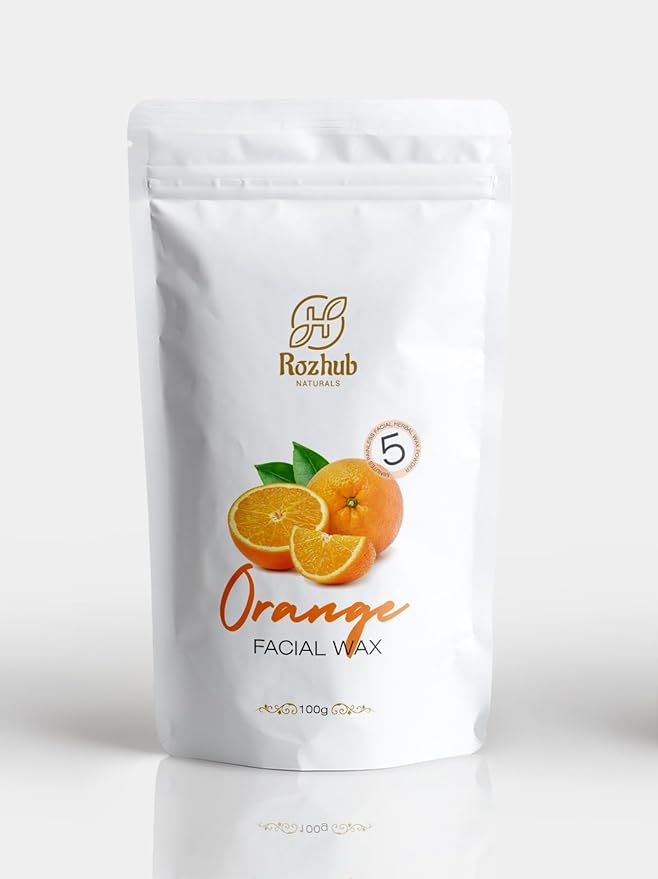 Rozhub Naturals Orange Peel Facial Wax Powder - Brighten Your Skin with Zesty Smoothness - 100g