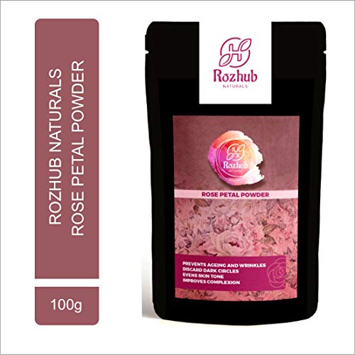 Rozhub Naturals Rose Petal Powder For Pimple Free Clear Skin, Silky Hair, 100 Gm