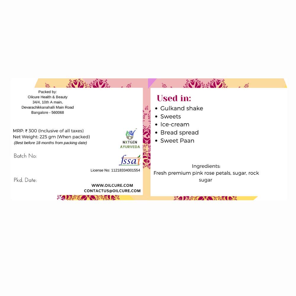 Nxtgen Ayurveda Natural Gulkand | 225 g | with Rock Sugar