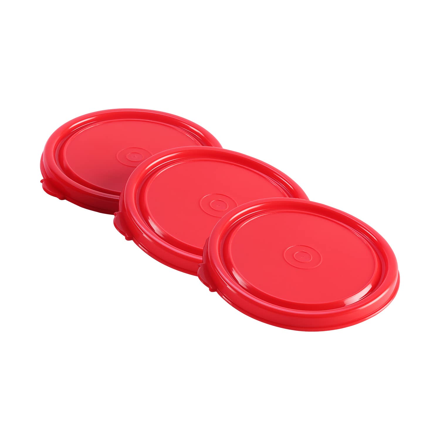 Oliveware Air Tight Lids for Benny Container | Set of 3 | Spill Proof | Leak Proof | For 290ml, 450ml, 600ml | Dishwasher & Freezer Safe (Red)