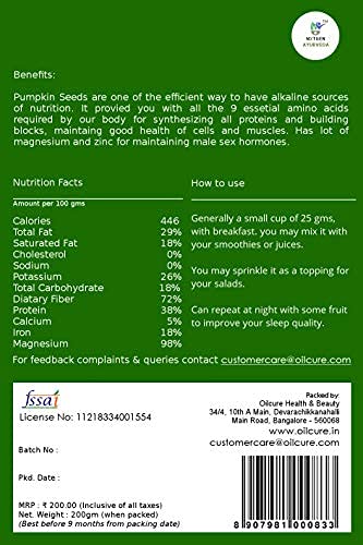 Nxtgen Ayurveda Pumpkin Seeds | 200 gm | Vegan | Raw | Protein Fiber Rich