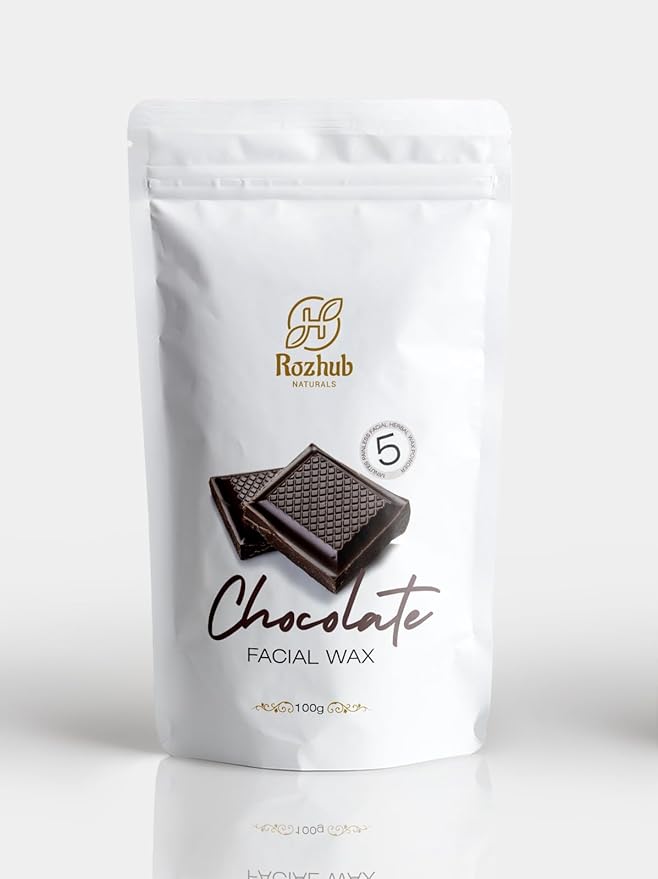 Rozhub Naturals Chocolate Facial Wax Powder - Sweet Skin Treat for a Smooth You - 100g