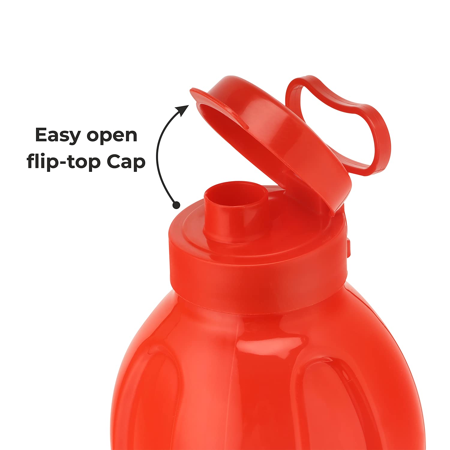 Oliveware Premium Plastic Water Bottle, 1000ML, 2L, Set of 2, Blue And Red Mix