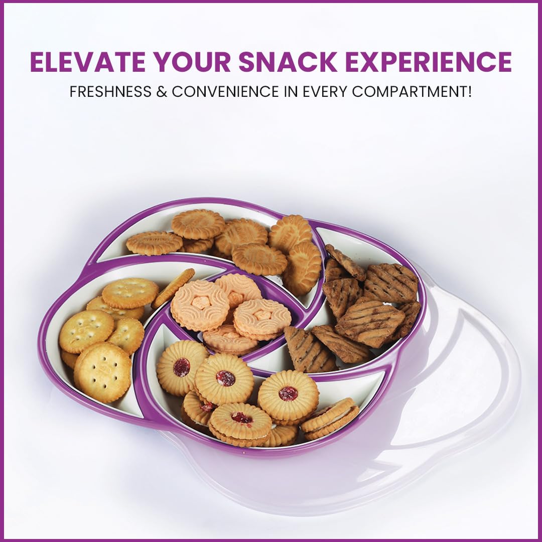 oliveware Plastic Dry Fruit Candy Container - Purple, 1100 Ml