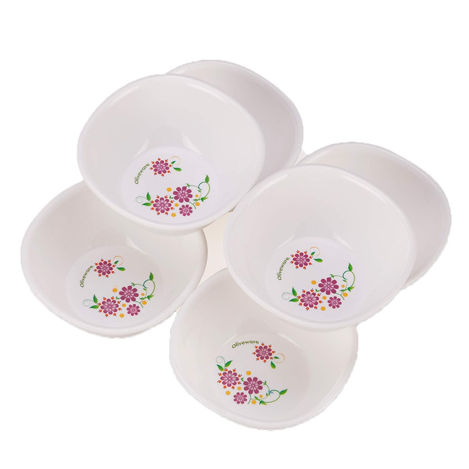 oliveware Set of 6 Printed Square Bowl Big Purple