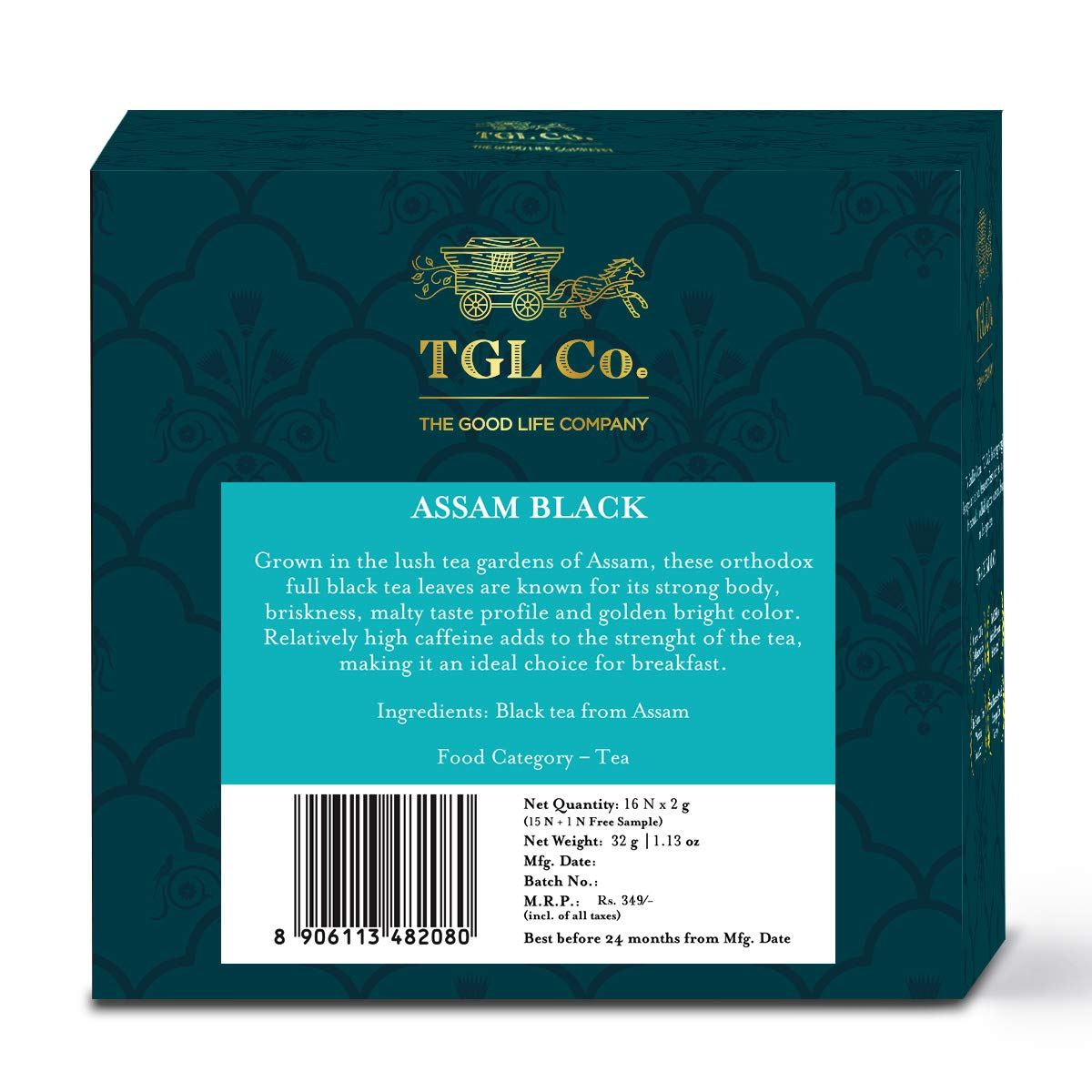 Assam Black Tea Bags / Loose Tea Leaf (16 T-Bags) Pack of 2