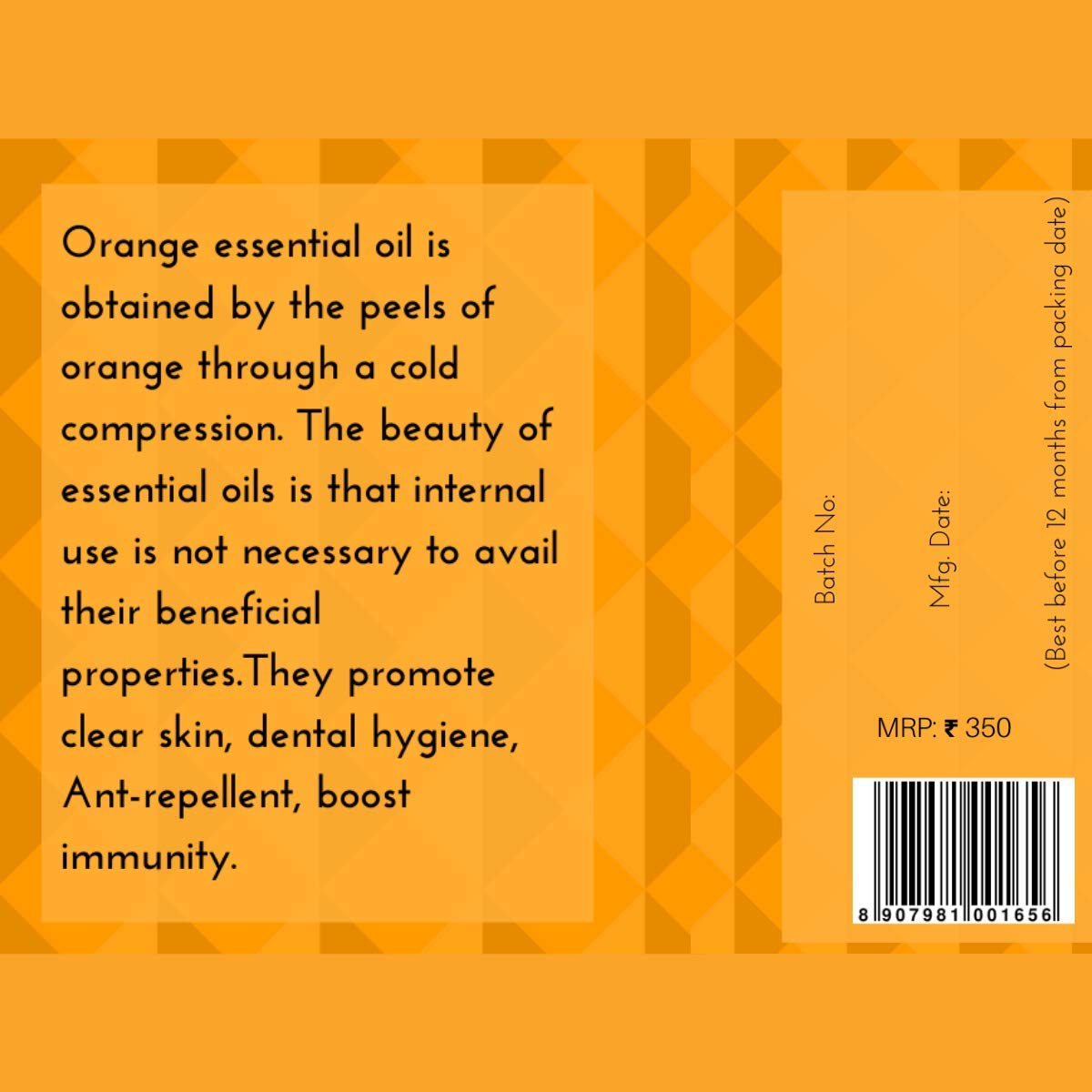 Oilcure Orange Essential Oil | Pure | 30 ml | Undiluted