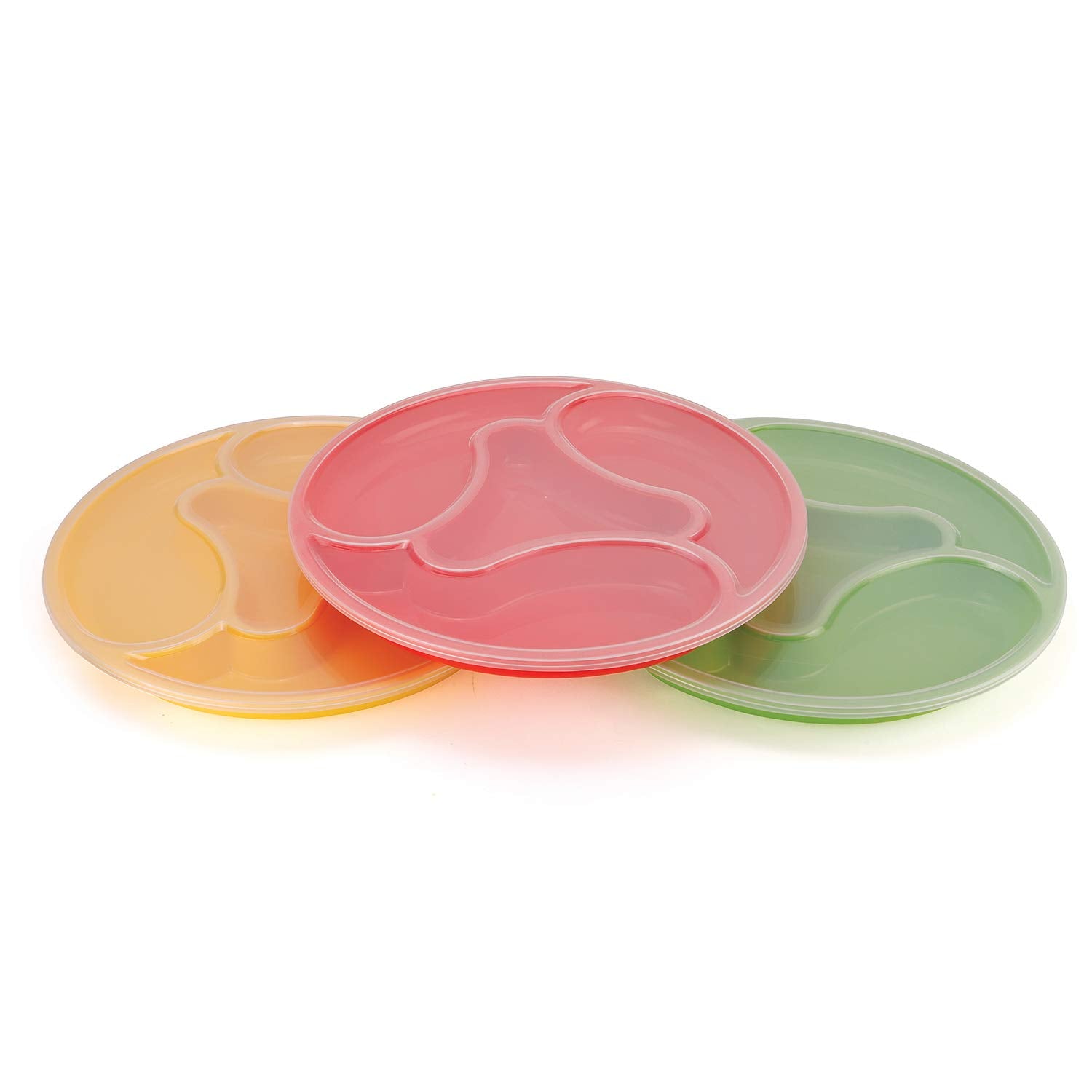 oliveware Majestic Snaks & Dry Fruit Candy Tray with Airtight Lid, BPA Free Plastic, 4 compartments (4x300 ml), Store & Serve - Red