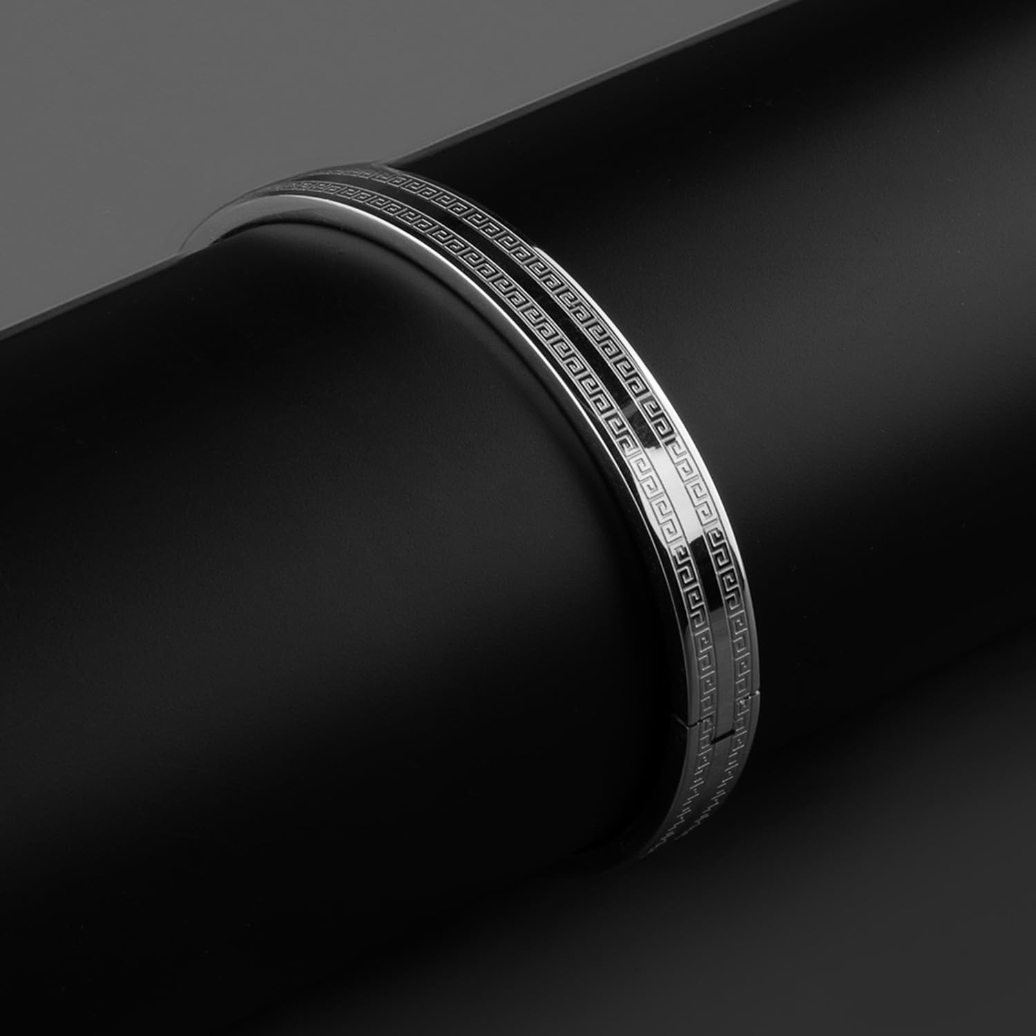 Silver Atticus Kada Stainless Steel Openable Oval Kada Bracelet | Waterproof, Anti-tarnish, Rust-free, Skin friendly | 8 mm Bracelets for Men Bracelet