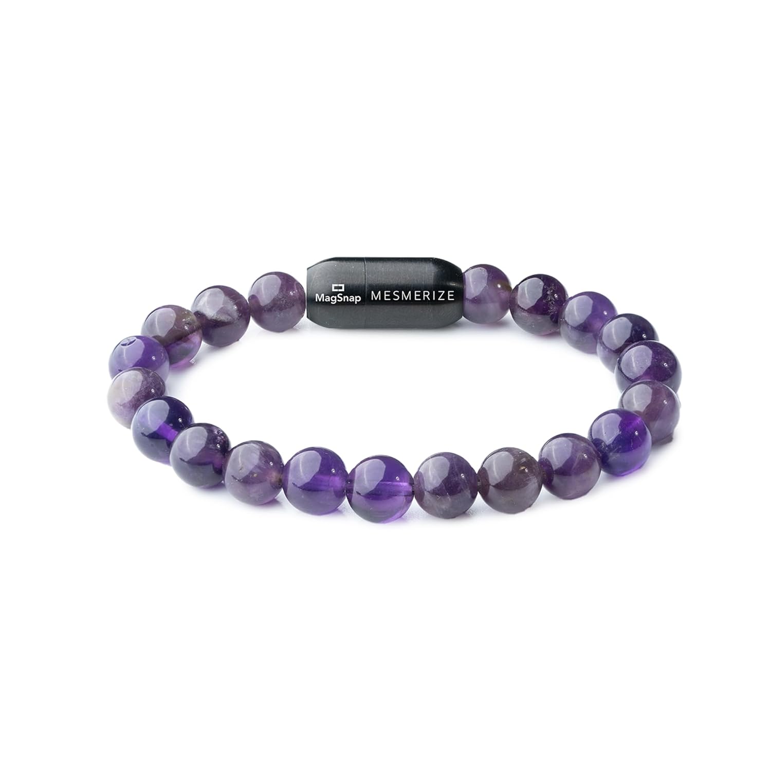 Wellness Amethyst Natural Stone Bracelet with Magsnap | Wellness Amethyst Natural Stone Bracelet | Certified Healing Stones for Calmness & Balance