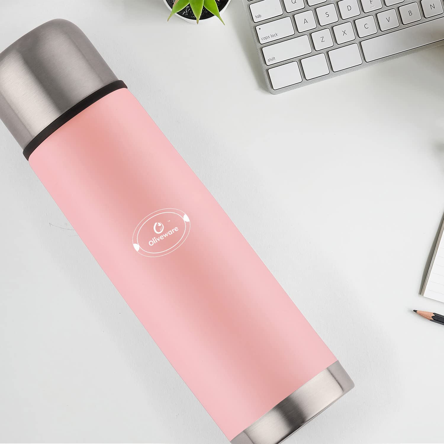 SOPL-OLIVEWARE Spyker Vacuum Double Wall Flask Bottle, Stainless Steel (500ml), Hot & Cold, Insulated Bottle, Fit for Indoor & Outdoors - Pink
