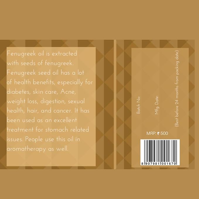 Oilcure Fenugreek Oil | 30 ml | Pure | Undiluted