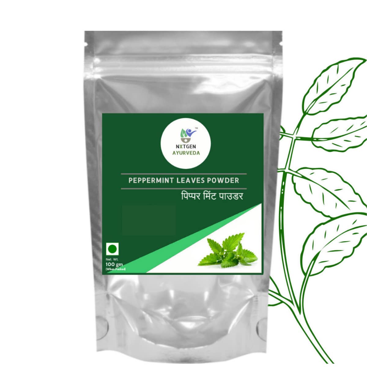 Nxtgen Ayurveda Pure Peppermint Leaves Powder | 100 gm | Natural Mint