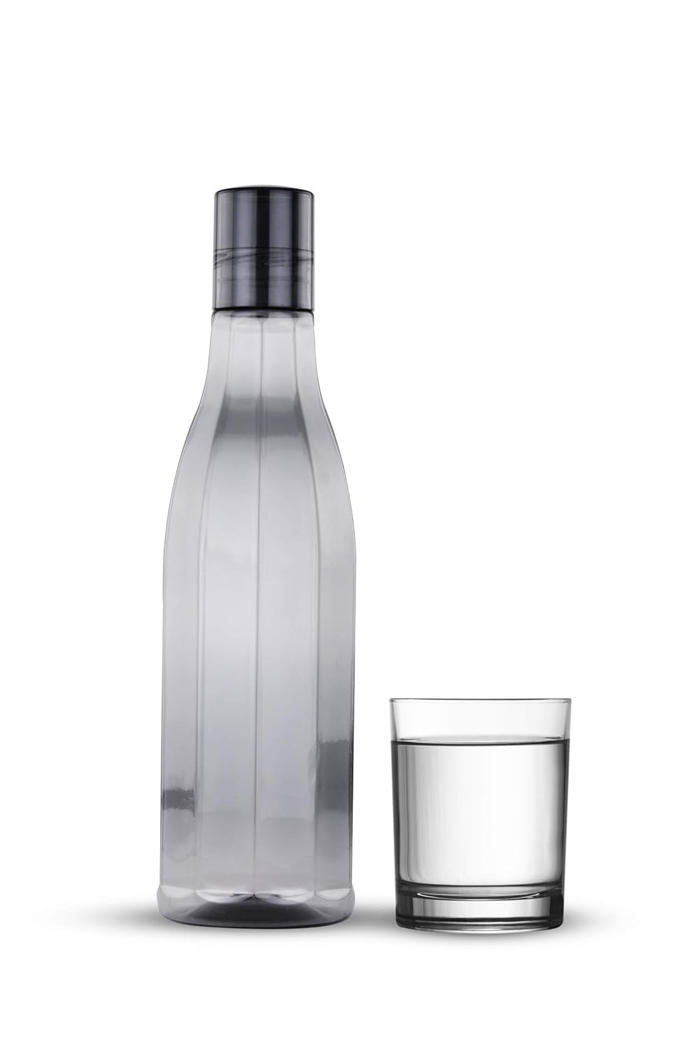 Oliveware Premium AKQUA Range Plastic Water Bottle, 1L, Set of 6, Grey