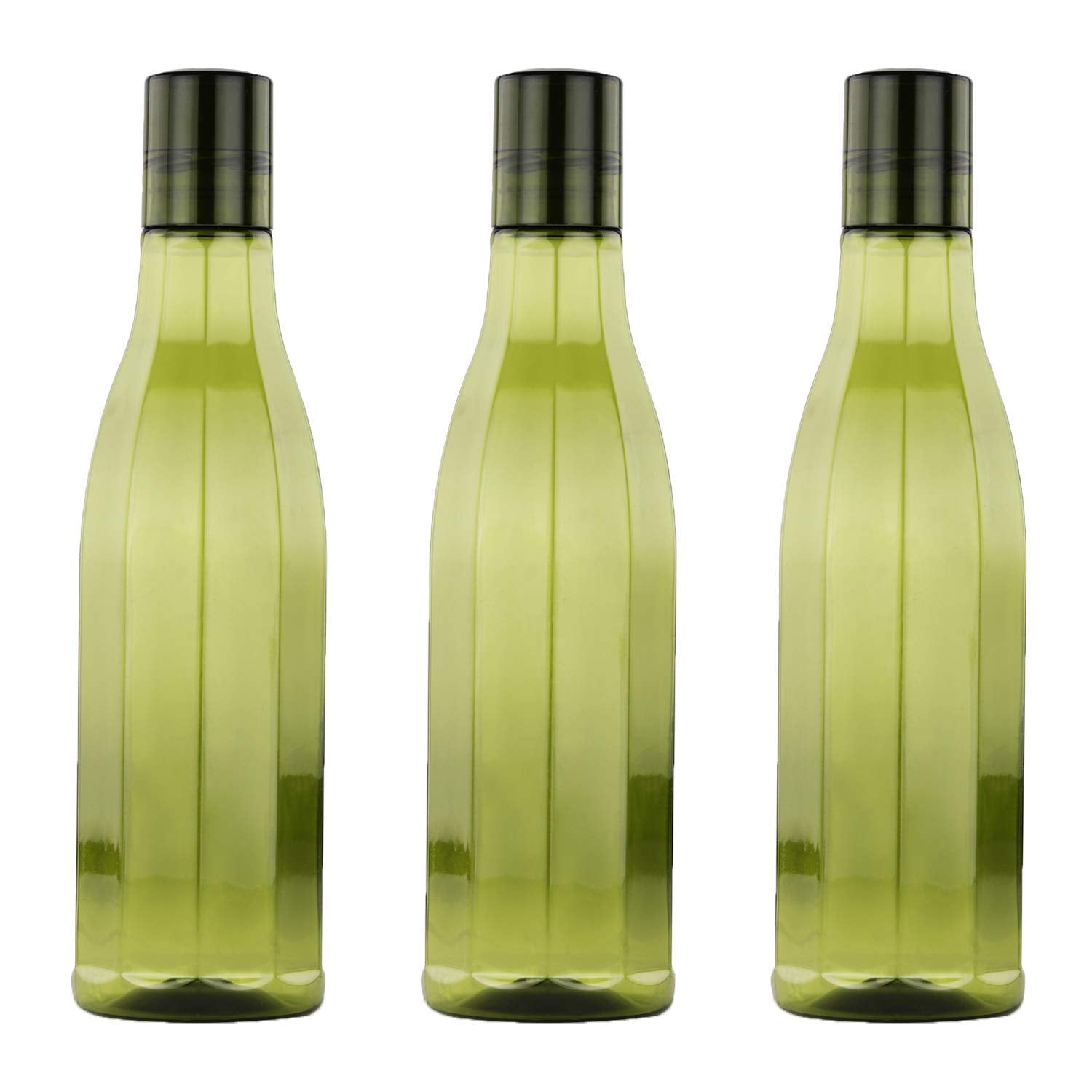 Oliveware Premium AKQUA Range Plastic Water Bottle, 1L, Set of 3, Green