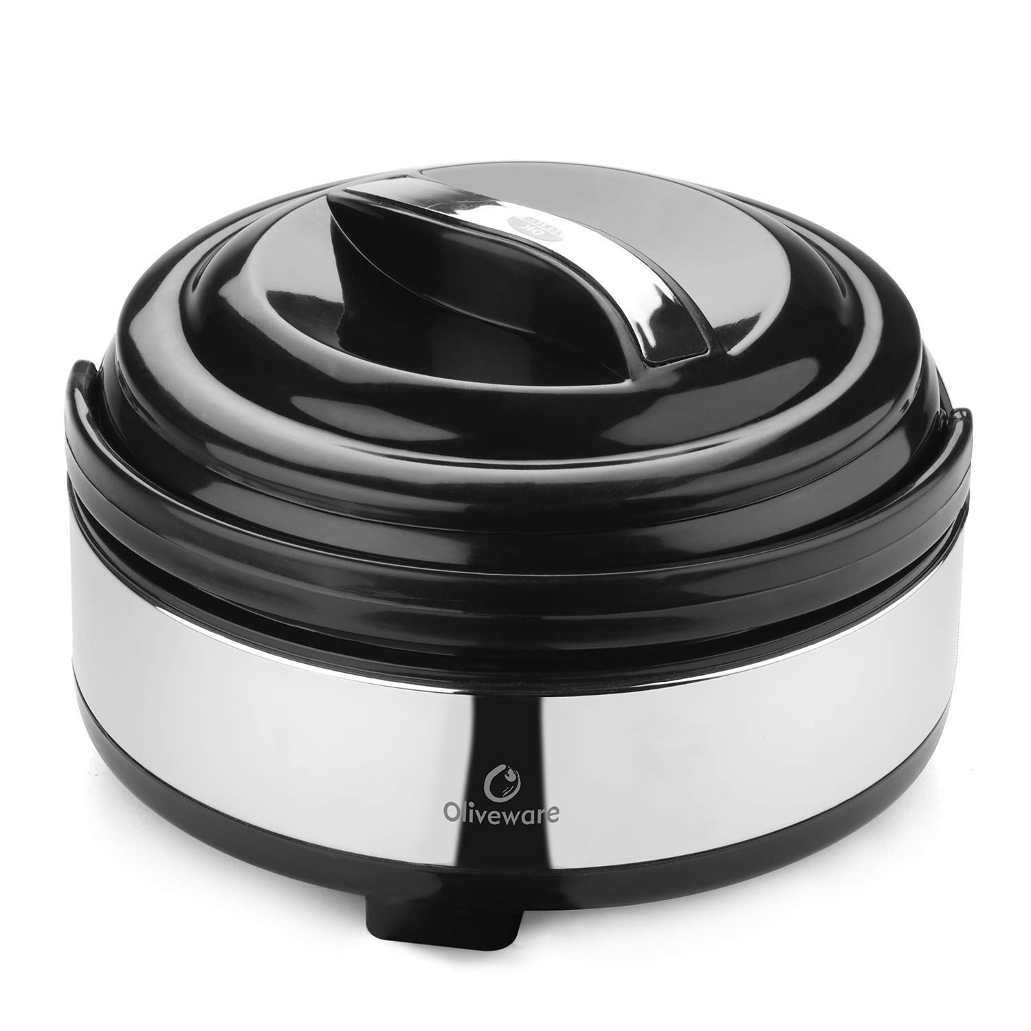 Oliveware Supremo Casseroless Thermosteel & Double Wall Insulation (2000 ml) with Insulated Lid Keep Food Hot, Stainless Steel with Carry Handle