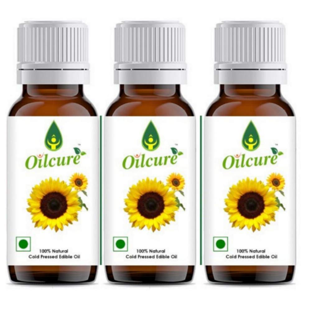 Oilcure Sunflower Oil Cold Pressed 100 ml- Pack of 3 (300 ml)