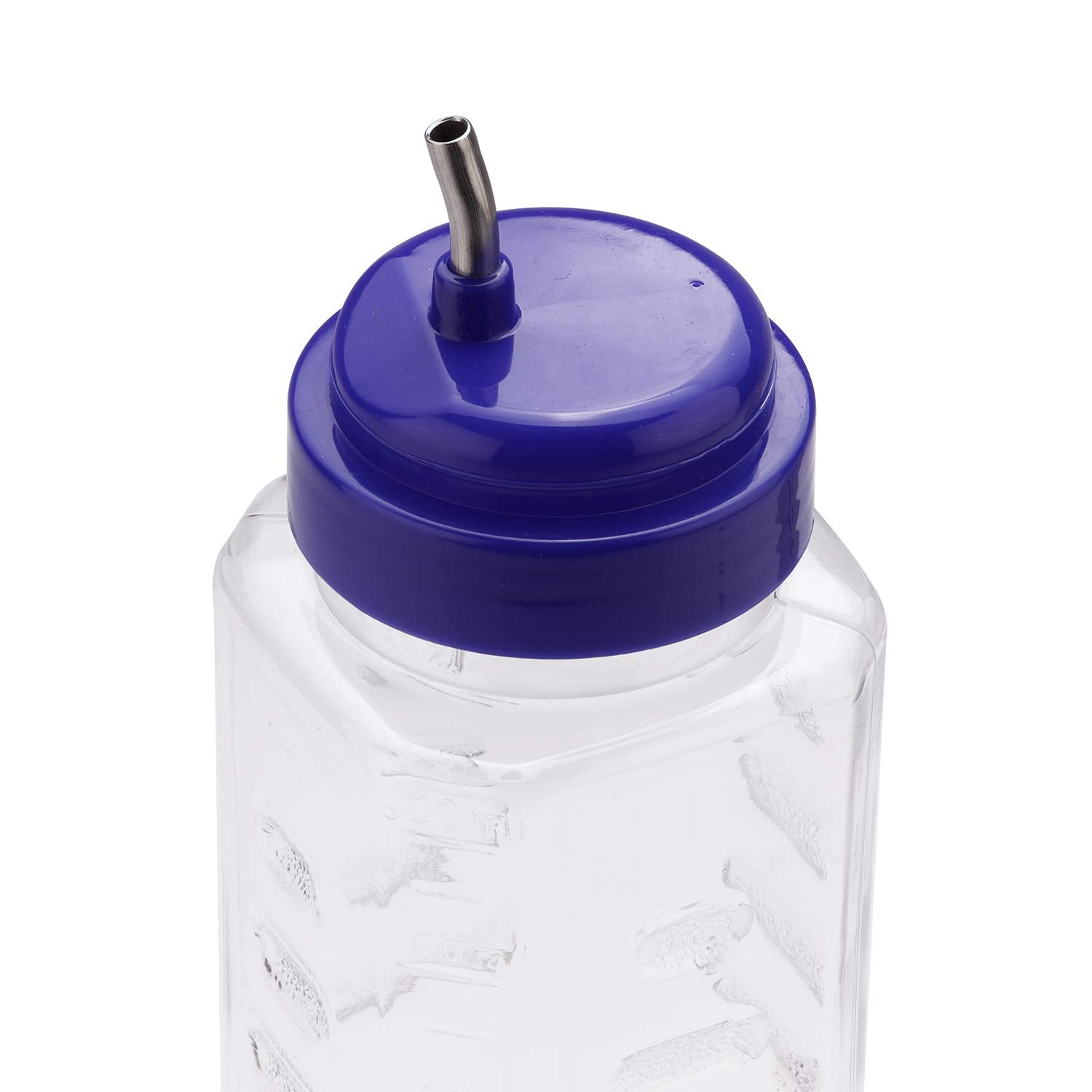 oliveware Oil Dispenser - Blue | Easy to Pour | Leak-Proof | Oil Container Transparent | 1000 ml Capacity | Anti Skid & No Spill Bottle