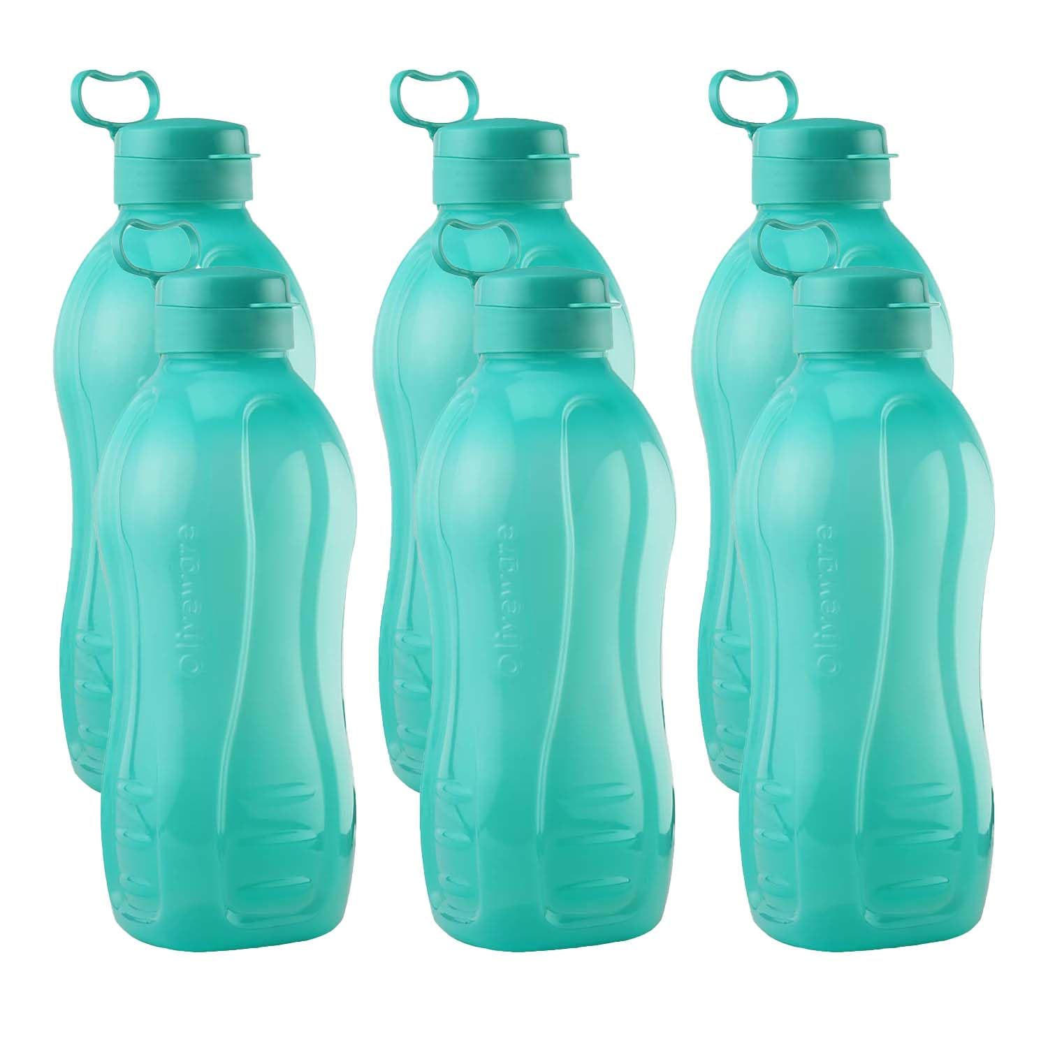oliveware Jumbo 2 Litre Water Bottle, 100% Leak Proof, BPA Free Premium Plastic Bottle, for Home, Office & Gym, Sturdy with Holder, Pack of 3 (Blue)