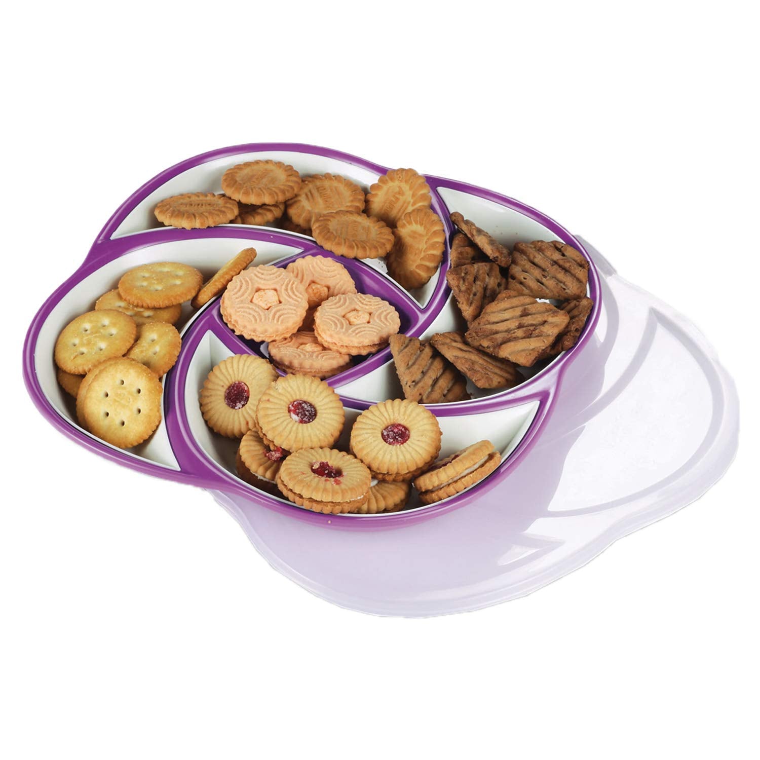 oliveware Plastic Dry Fruit Candy Container - Purple, 1100 Ml