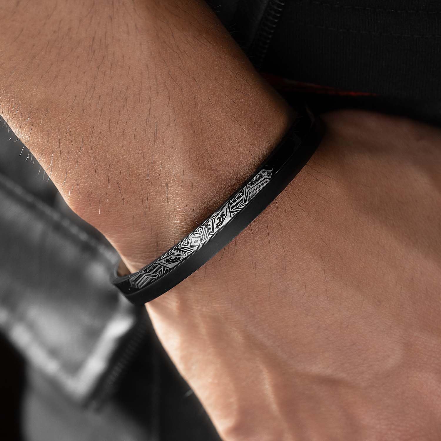 Black Tribal Dragon Kada Stainless Steel Openable Oval Kada Bracelet | Waterproof, Anti-tarnish, Rust-free, Skin friendly | 8 mm Bracelets for Men Bracelet