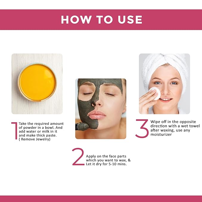 Rozhub Naturals Rose Petals Facial Wax Powder - Gentle Petal-Soft Skin at Your Fingertips - 100g