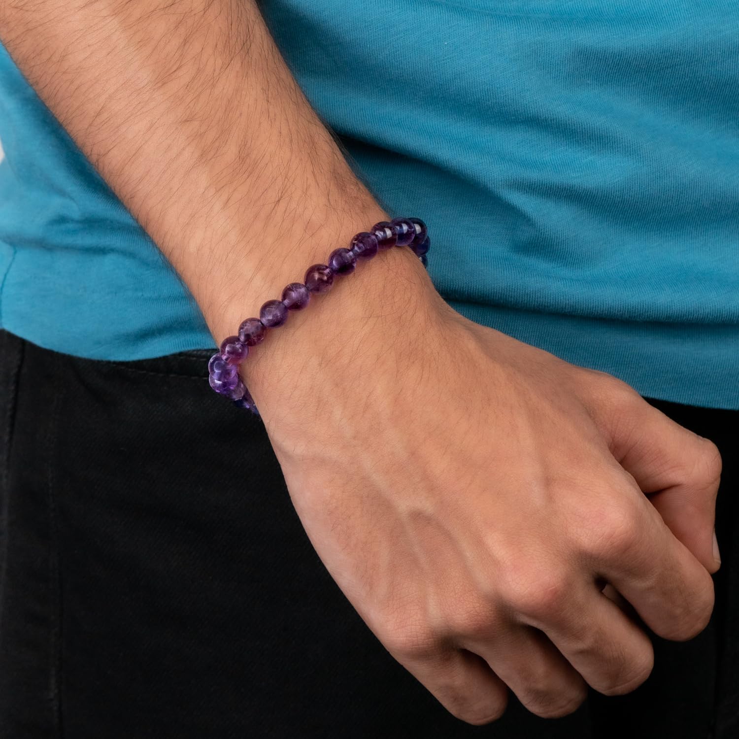 Wellness Amethyst Natural Stone Bracelet with Magsnap | Wellness Amethyst Natural Stone Bracelet | Certified Healing Stones for Calmness & Balance