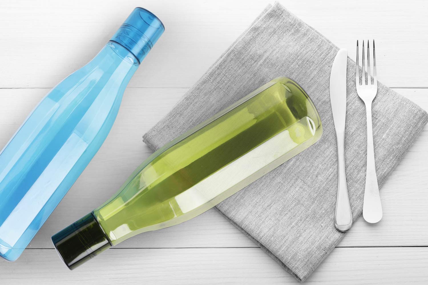 Oliveware Premium AKQUA Range Plastic Water Bottle, 1L, Set of 3, Blue