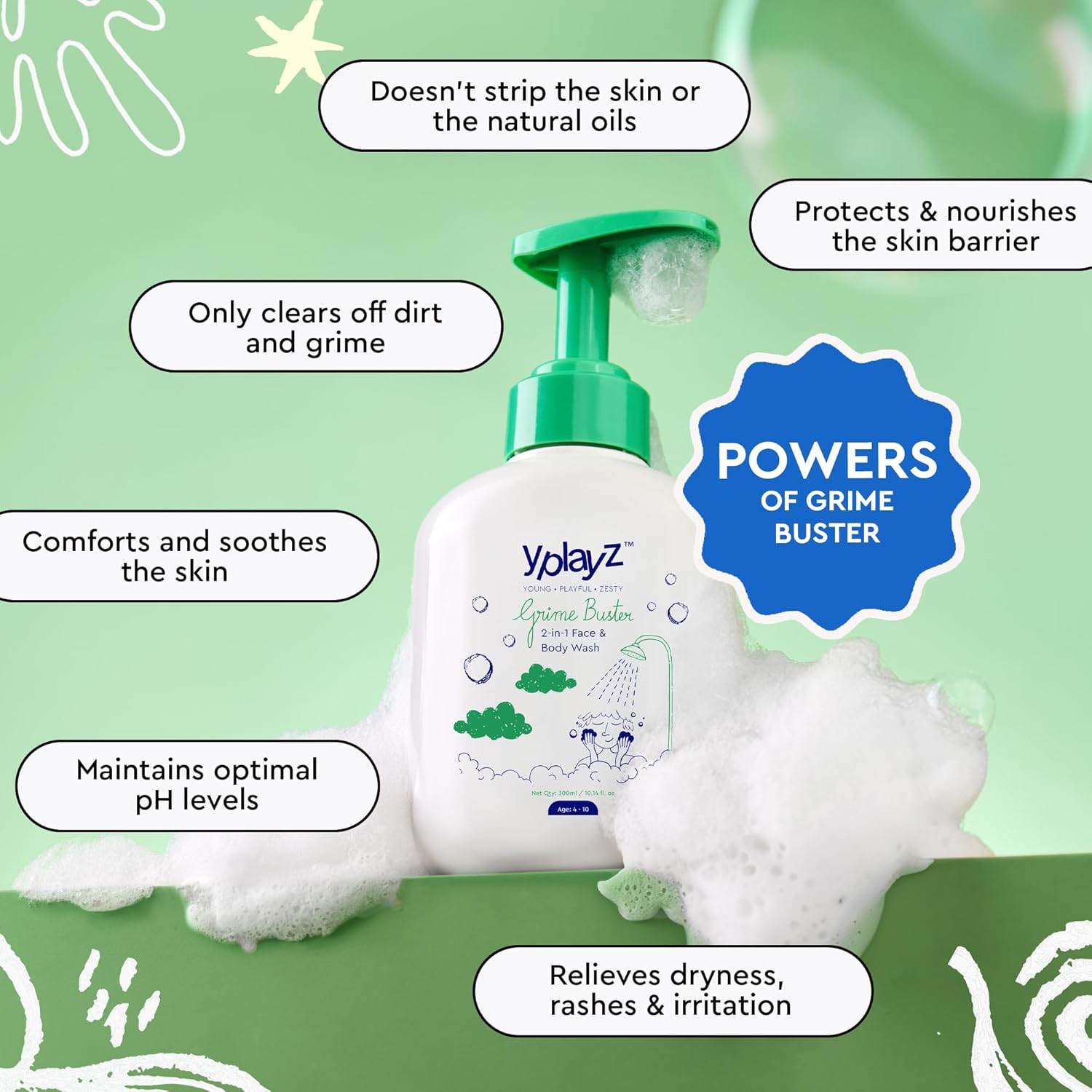 Grime Buster 2 in 1 Face & Body Wash