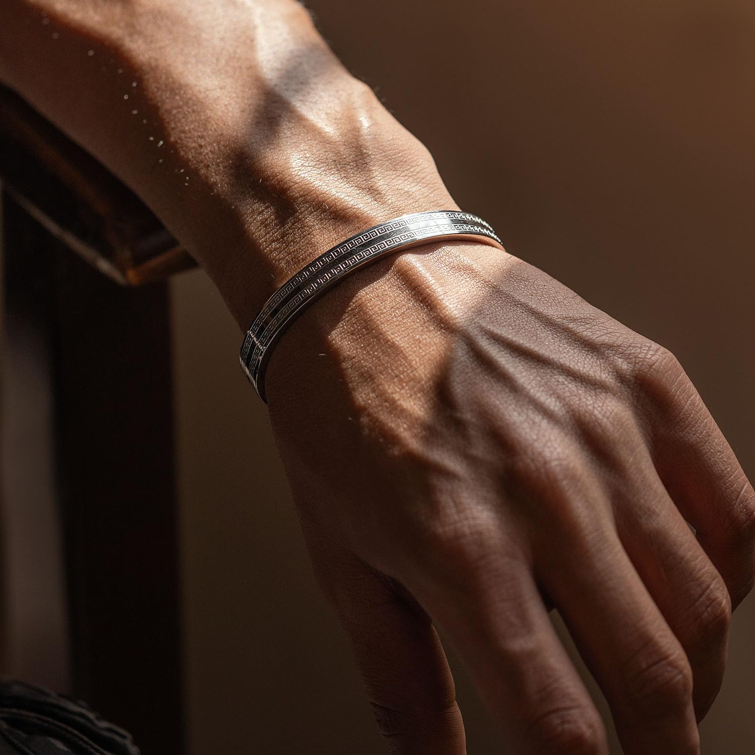 Silver Atticus Kada Stainless Steel Openable Oval Kada Bracelet | Waterproof, Anti-tarnish, Rust-free, Skin friendly | 8 mm Bracelets for Men Bracelet