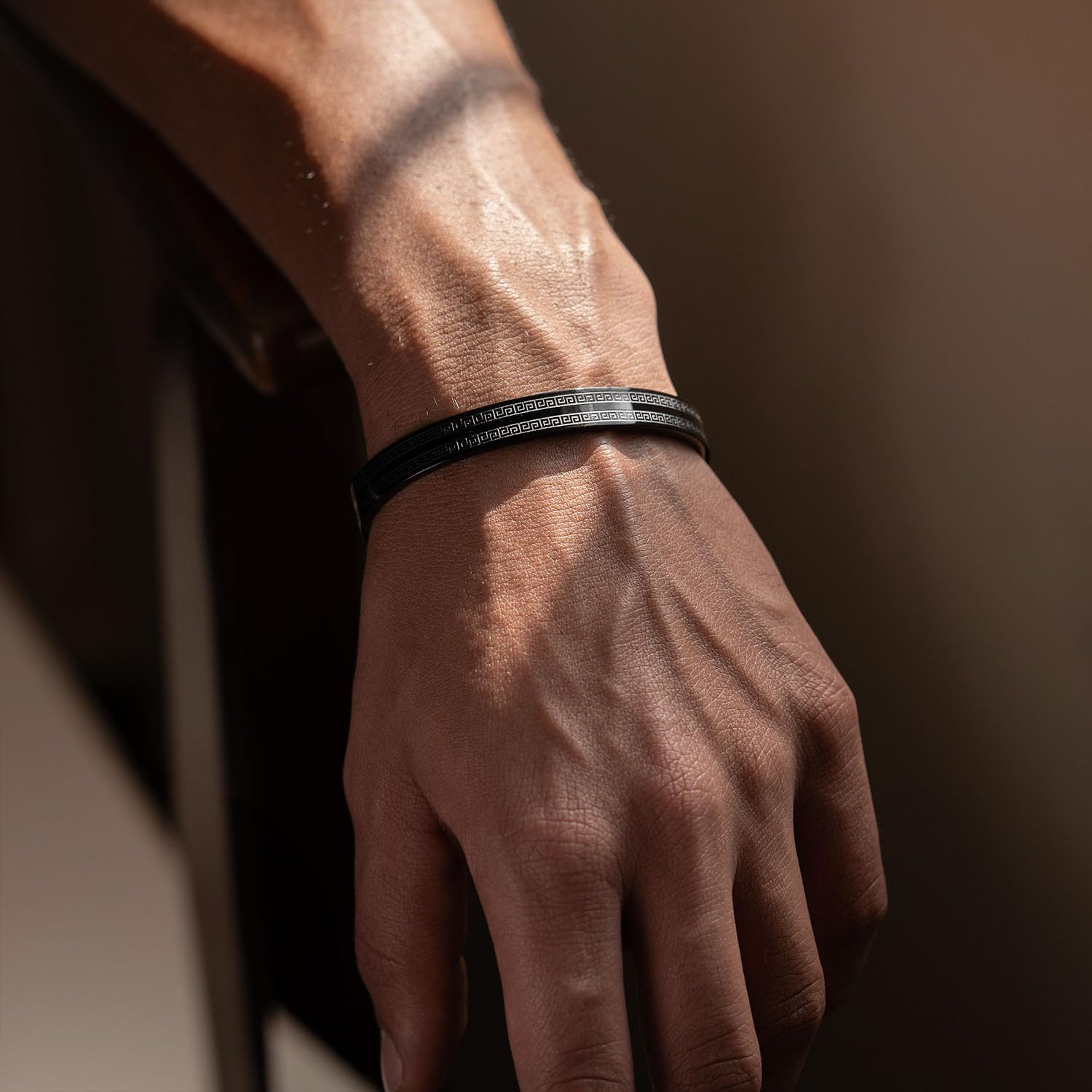 Black Atticus Kada Stainless Steel Openable Oval Kada Bracelet | Waterproof, Anti-tarnish, Rust-free, Skin friendly | 8 mm Bracelets for Men Bracelet