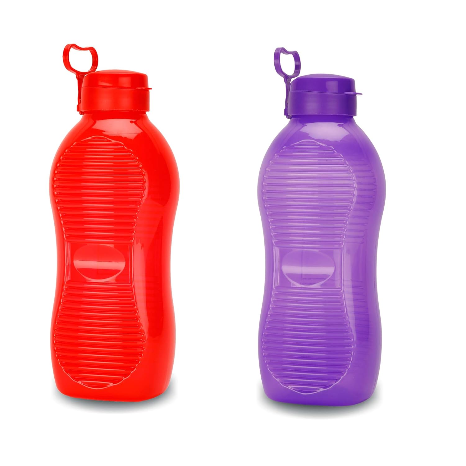 oliveware King Plastic Water Bottle, 2L, Set of 2, Red And Purple