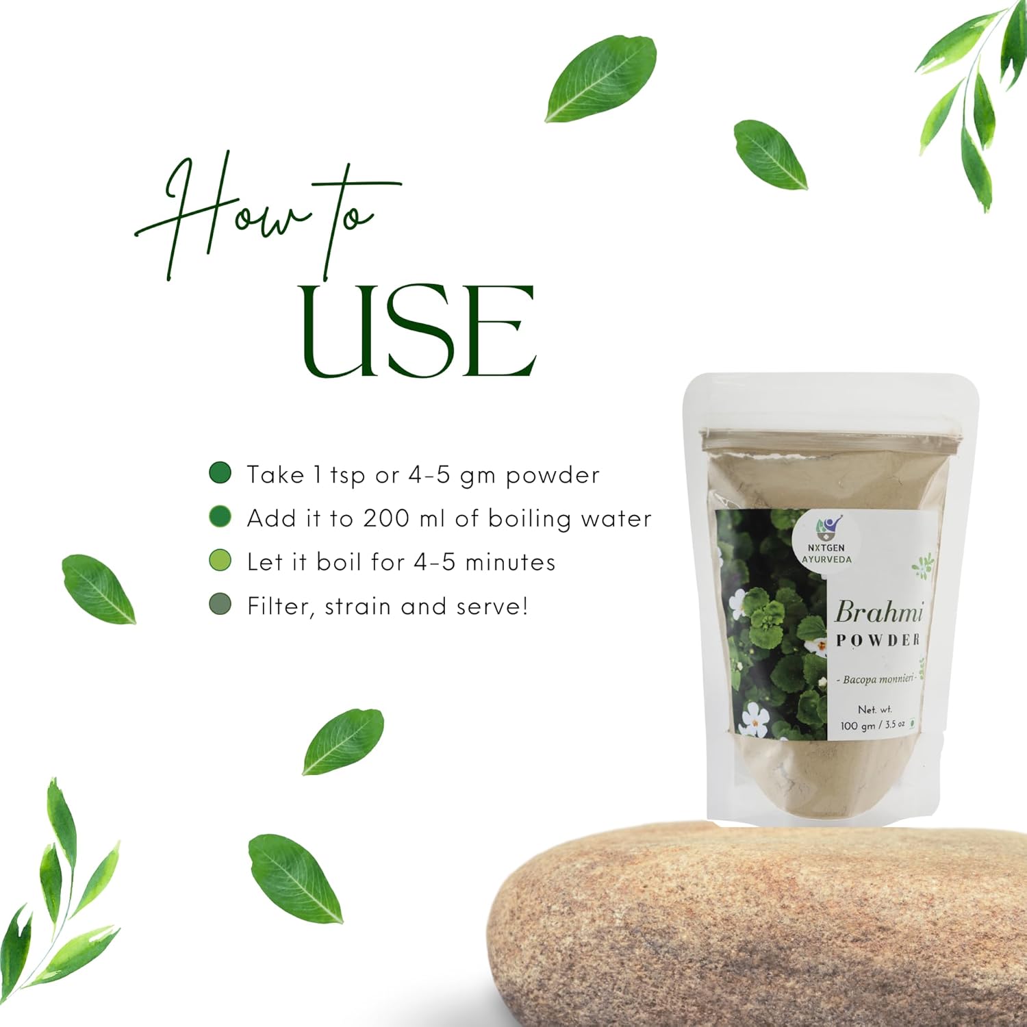 Nxtgen Ayurveda Brahmi Powder | 100 gm | Bacopa Monnieri |