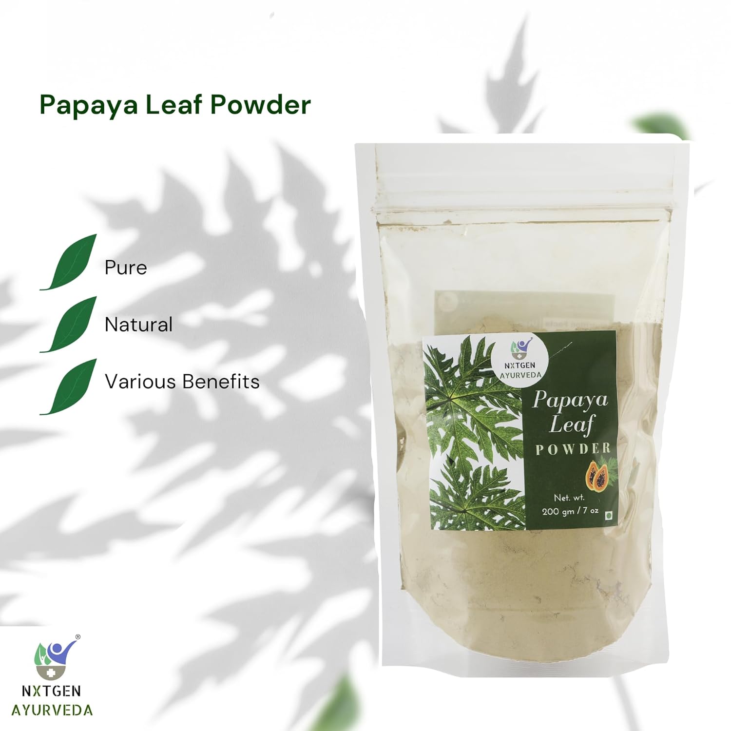 Nxtgen Ayurveda Papaya Leaf Powder | 200 gm | Papita Leaves Powder | Carica Papaya