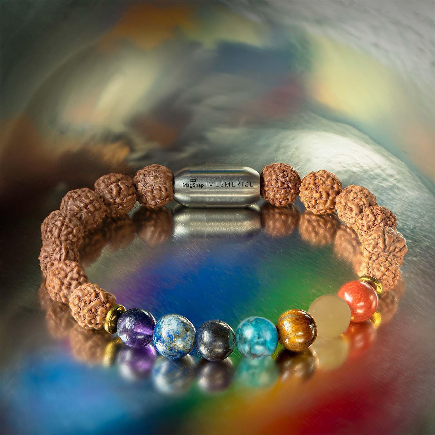 Spiritual Rudraksh 7 Chakra Bracelet for Balance & Protection