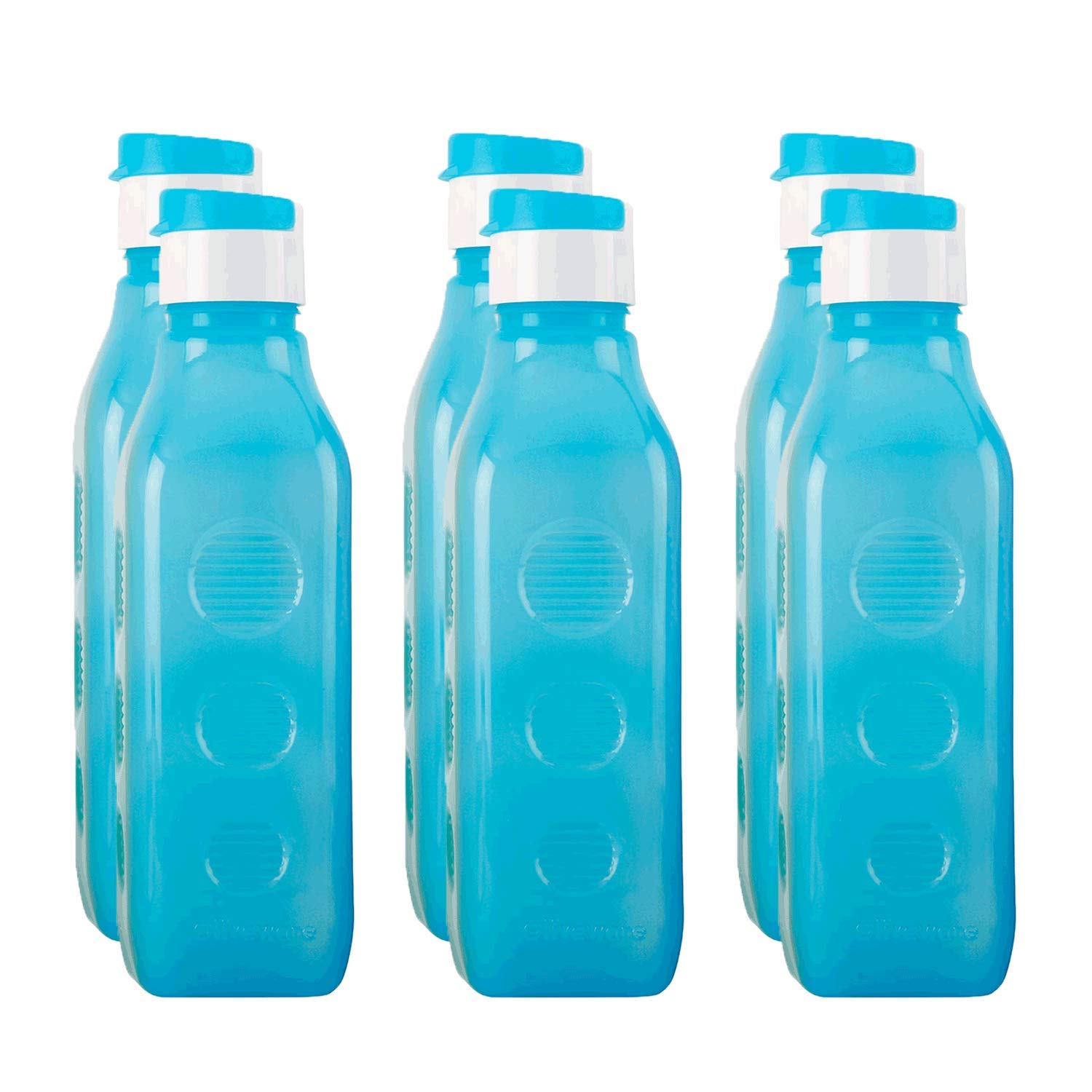 Oliveware Premium PET Water Bottle | SUPERIYA Range | Blue - Pack of 6 | 1 Litre Bottle | Better Grip | 1000 Ml Capacity | for Home & Office Use