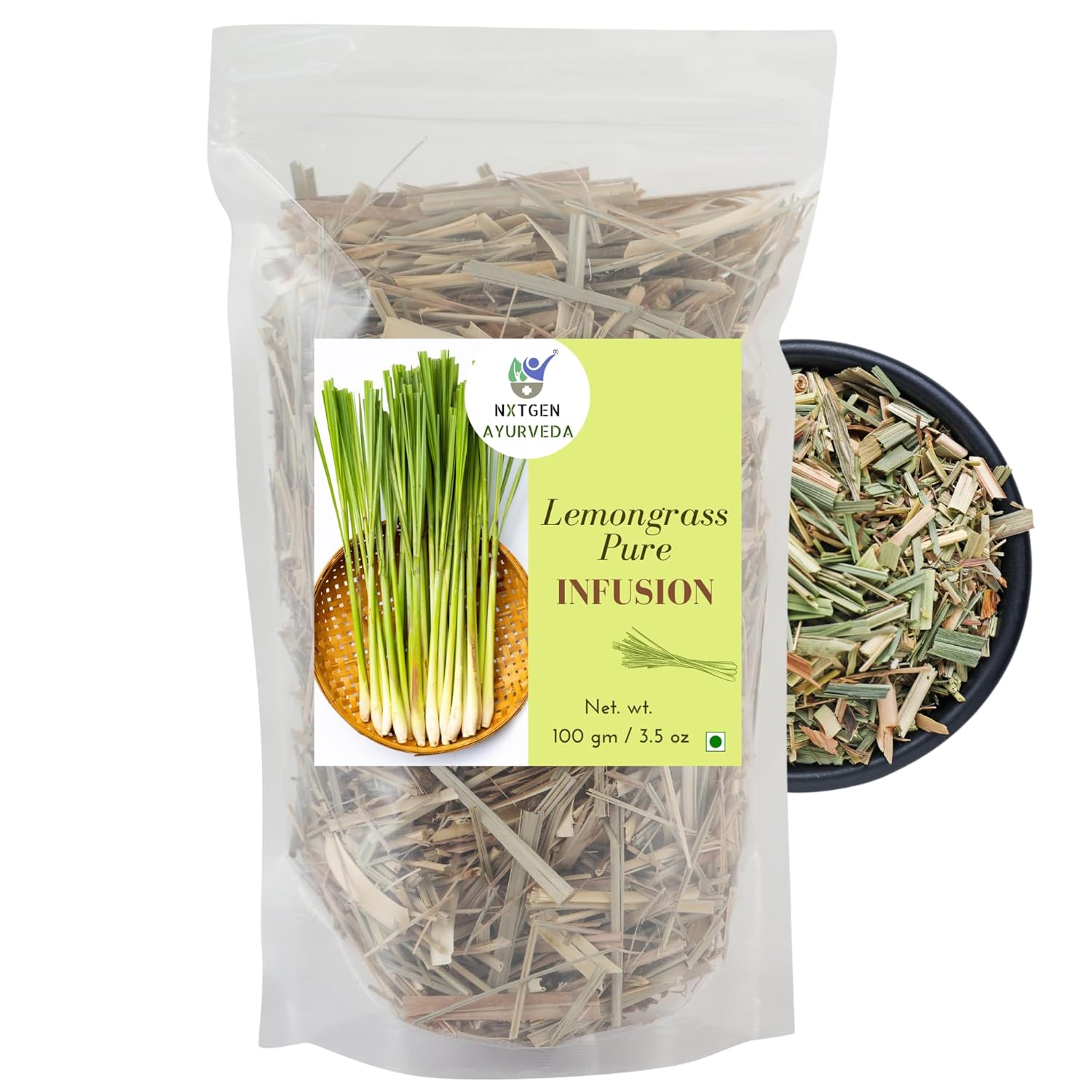 Nxtgen Ayurveda Lemongrass Leaves | Pure | 100 gm | Boost Metabolism | Infusion | Dried | Natural