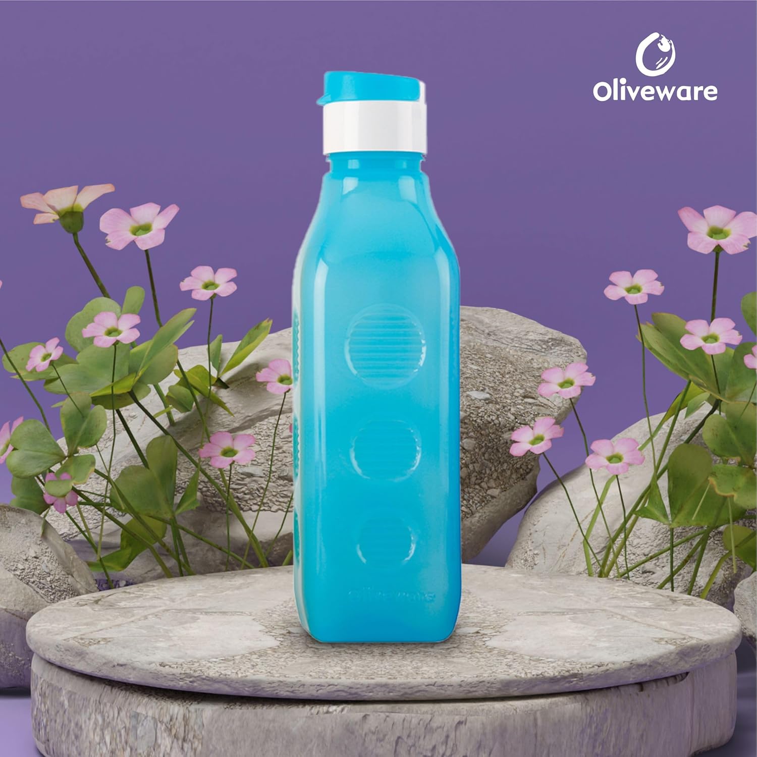 Oliveware Premium PET Water Bottle | SUPERIYA Range | Blue - Pack of 6 | 1 Litre Bottle | Better Grip | 1000 Ml Capacity | for Home & Office Use