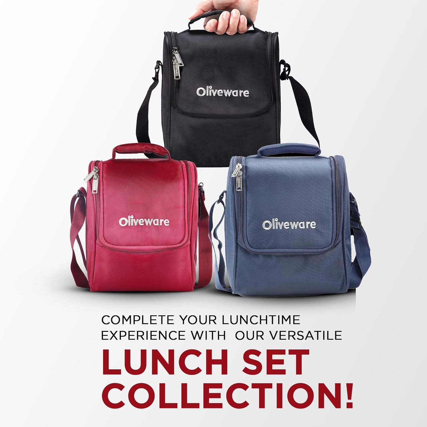 SOPL-OLIVEWARE Teso Pro Lunch Box With Steel Cutlery,3 Microwave Safe Inner Steel Containers With Bpa Free Lids(290Ml,450Ml&600Ml)Plastic Pickle Box(130Ml)Steel Water Bottle(750Ml)-Red,1470 Ml