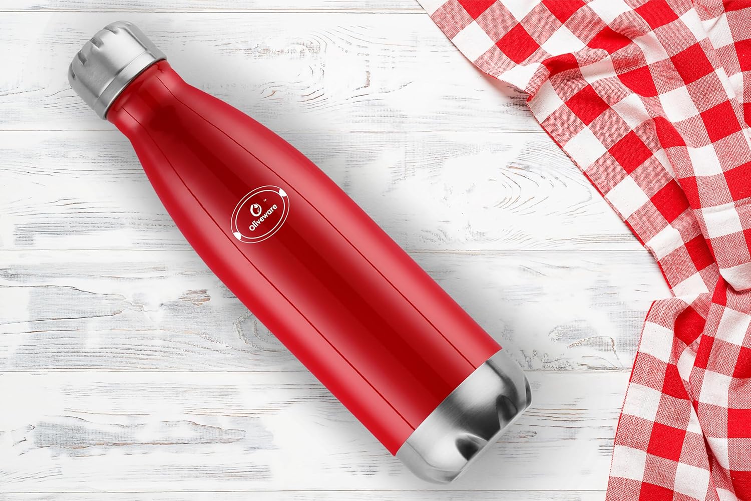 SOPL-OLIVEWARE Camo Vacuum Double Wall Bottle, Stainless Steel (750ml), Hot & Cold, Insulated Bottle, Fit for Indoor & Outdoors - Red