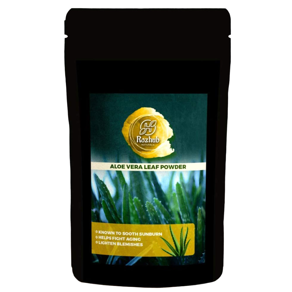 Rozhub Naturals Aloe Vera Leaf Powder For Pimple Free Clear Skin, Silky Hair, 100 Gm