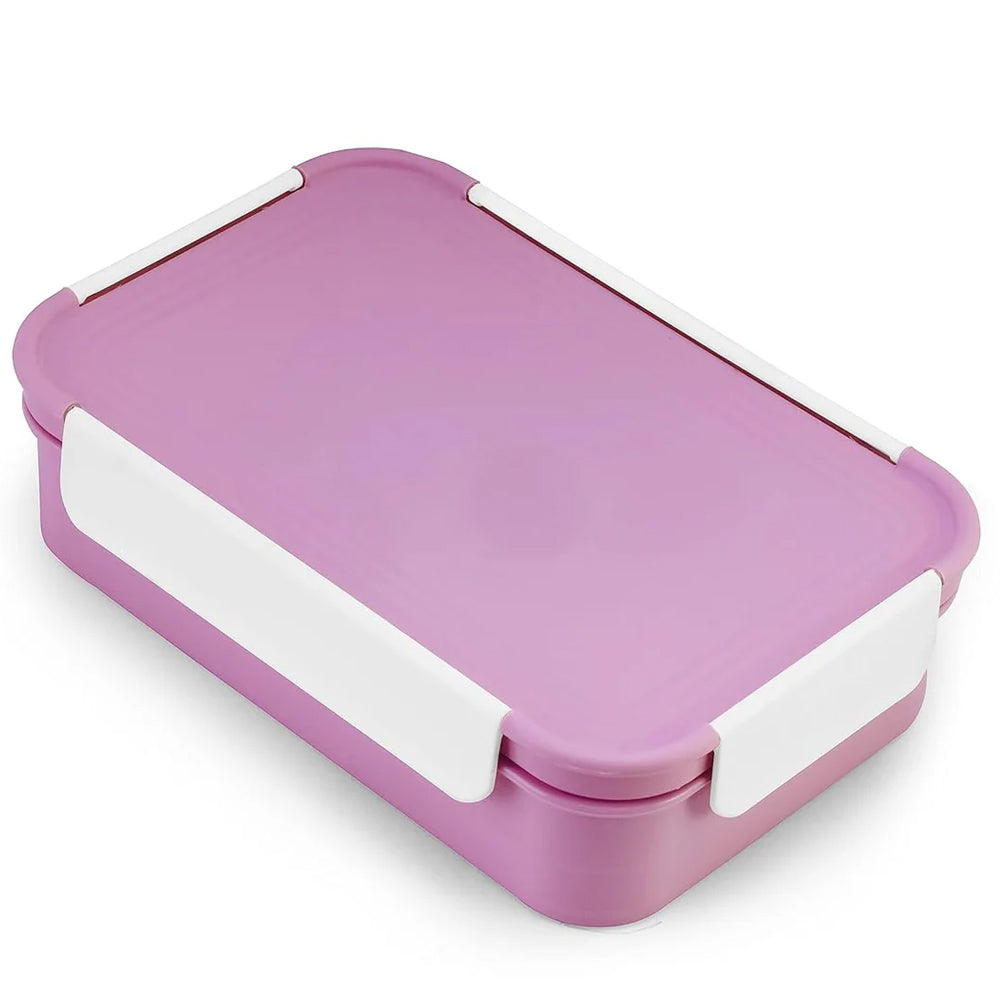Oliveware Lunch Boxes for School Kids Girls Boys with Clip Lock|Air Tight Spill Proof|Food Grade Bpa Free Container for Childrens (Rectangle | Violet)