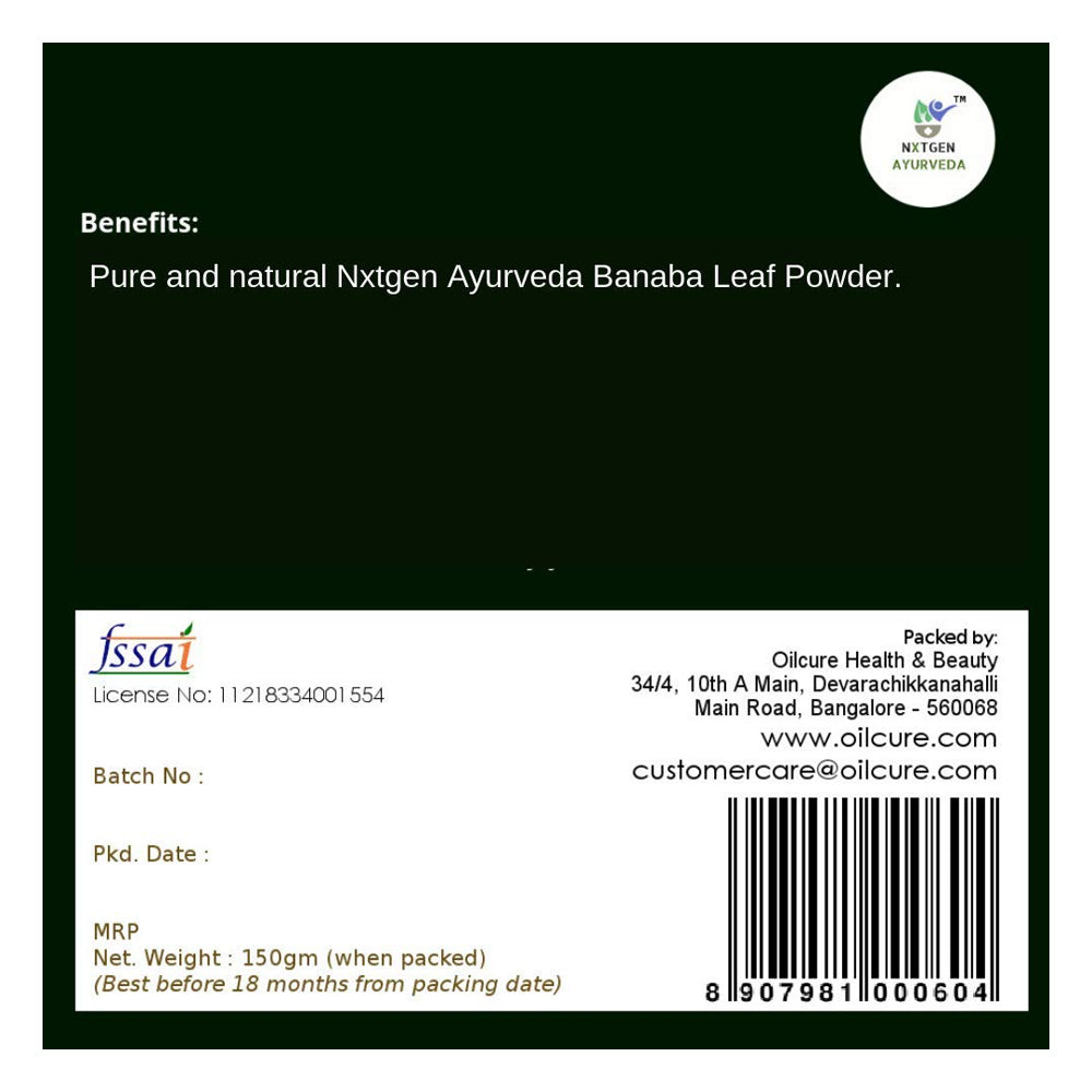 Nxtgen Ayurveda Banaba Leaf Powder - 150 gms