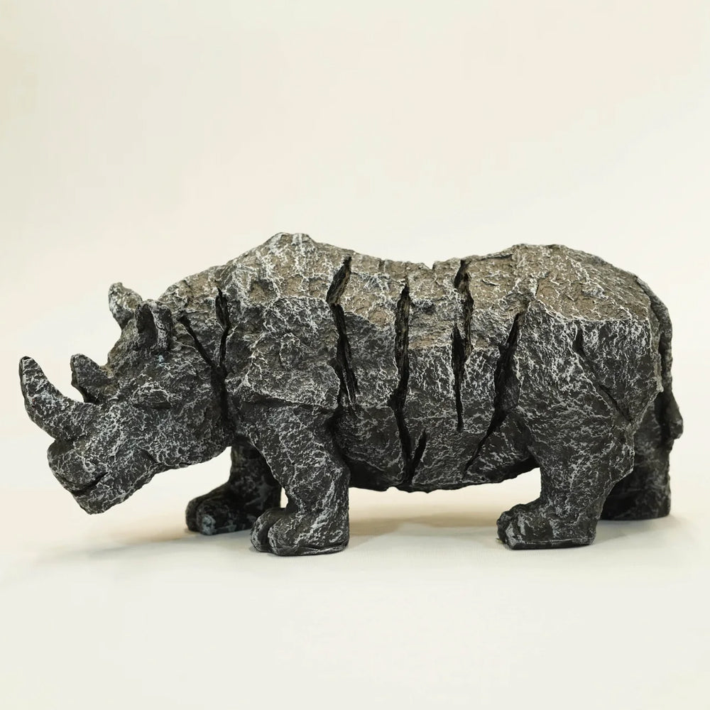 Stone Effect Rhiniceros Statue